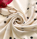 Wrapables Silk Like Satin Polyester Large Scarf Wrap, Dots & Gold Chains