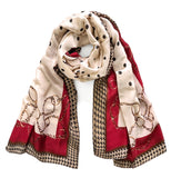 Wrapables Silk Like Satin Polyester Large Scarf Wrap, Dots & Gold Chains