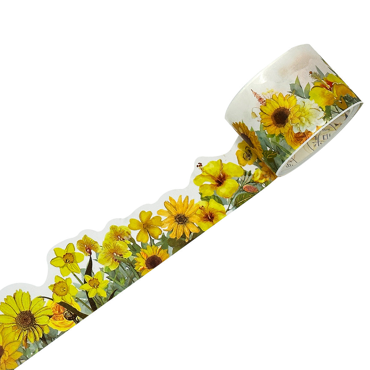 Wrapables Landscape Floral Metallic Gold Foil Washi Tape, 30mm x 3M