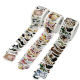 Wrapables 3 Rolls Decorative Washi Tape Stickers for Scrapbooking, Stationery, Diary, Card Making (300 pcs)