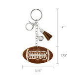 Wrapables Crystal Bling Key Chain Keyring with Tassel Car Purse Handbag Pendant, Football