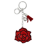 Wrapables Crystal Bling Key Chain Keyring with Tassel Car Purse Handbag Pendant, Rose