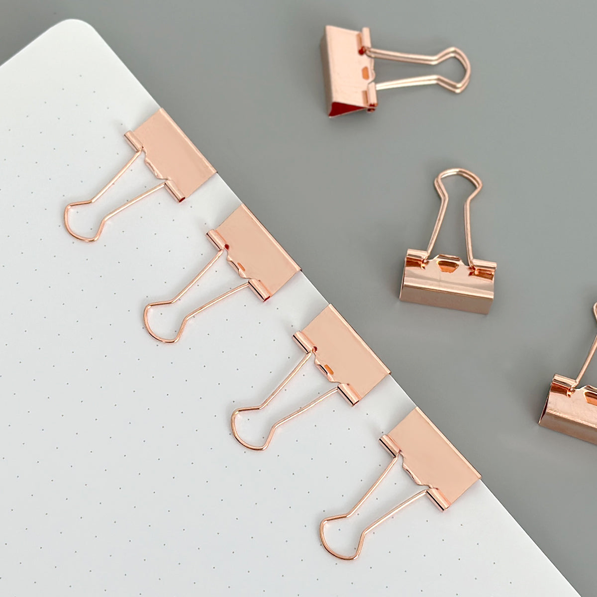 Wrapables Rose Gold Binder Clips for Office, Paper Clamps, Paper Clips, (Set of 48) Medium