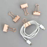 Wrapables Rose Gold Binder Clips for Office, Paper Clamps, Paper Clips, (Set of 48) Medium