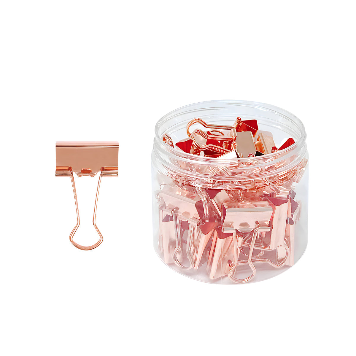 Wrapables Rose Gold Binder Clips for Office, Paper Clamps, Paper Clips, (Set of 40) Small