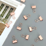 Wrapables Rose Gold Binder Clips for Office, Paper Clamps, Paper Clips, (Set of 40) Small