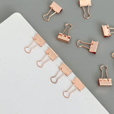 Wrapables Rose Gold Binder Clips for Office, Paper Clamps, Paper Clips, (Set of 40) Small