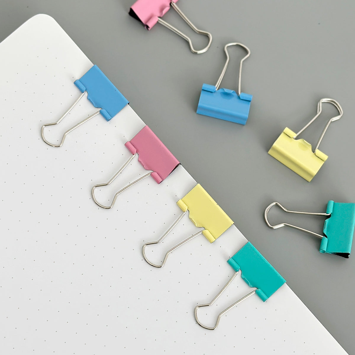 Wrapables Multicolor Binder Clips for Office, Paper Clamps, Paper Clips, (Set of 48) Medium