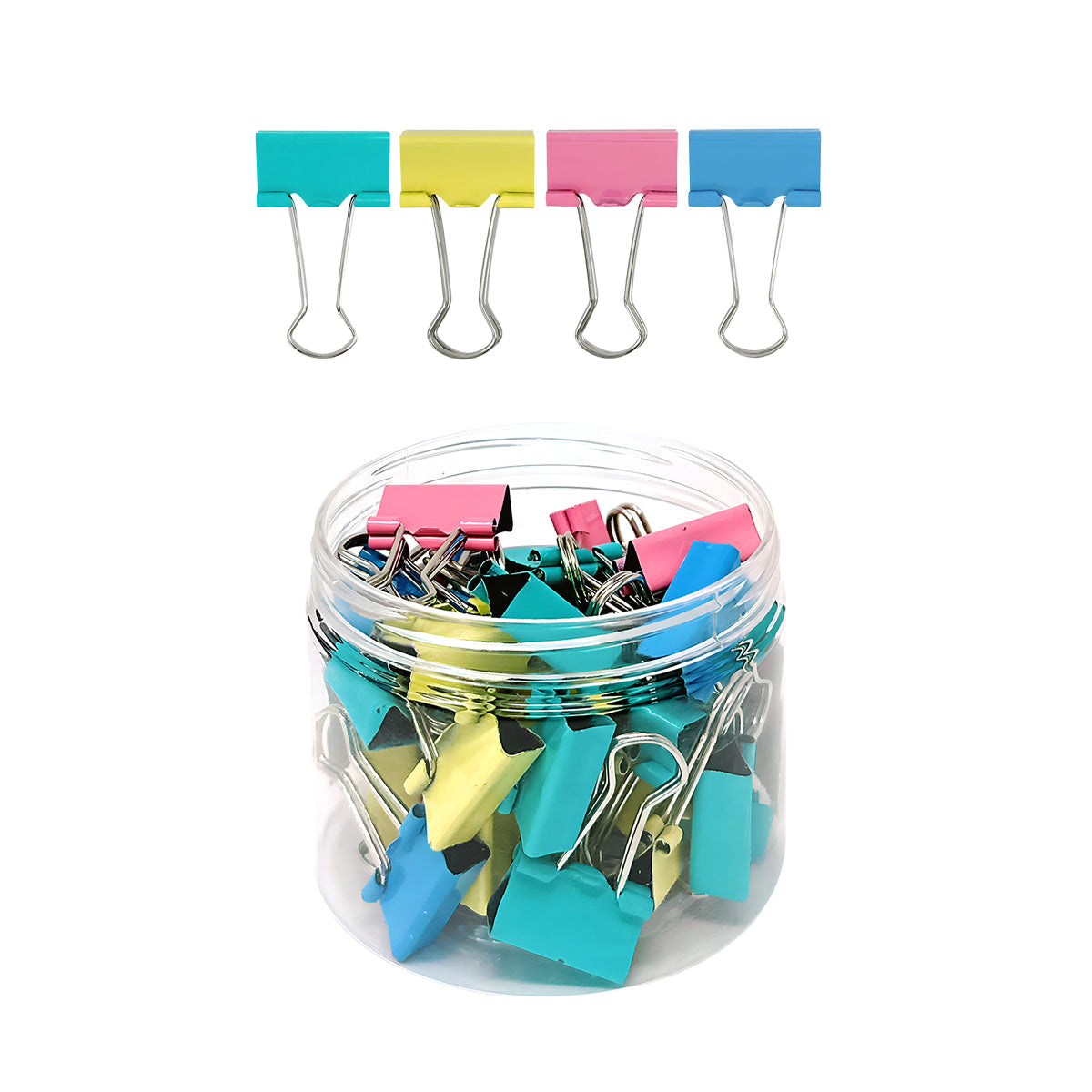 Wrapables Multicolor Binder Clips for Office, Paper Clamps, Paper Clips, (Set of 40) Small