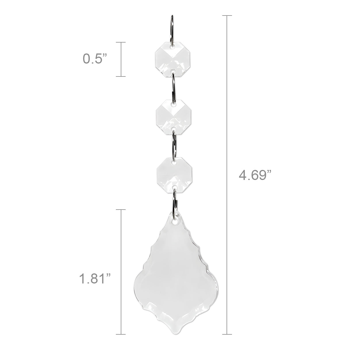 Wrapables Acrylic Hanging Crystal Bead Strands for Chandeliers, Garlands, Wedding Decorations, Christmas Tree Ornaments (20pcs), Maple Leaf