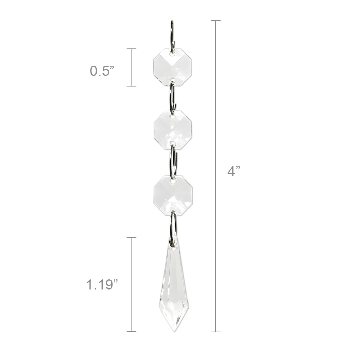 Wrapables Acrylic Hanging Crystal Bead Strands for Chandeliers, Garlands, Wedding Decorations, Christmas Tree Ornaments (20pcs), Icicle