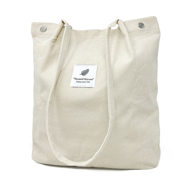 Wrapables Corduroy Tote Bag, Casual Everyday Shoulder Handbag