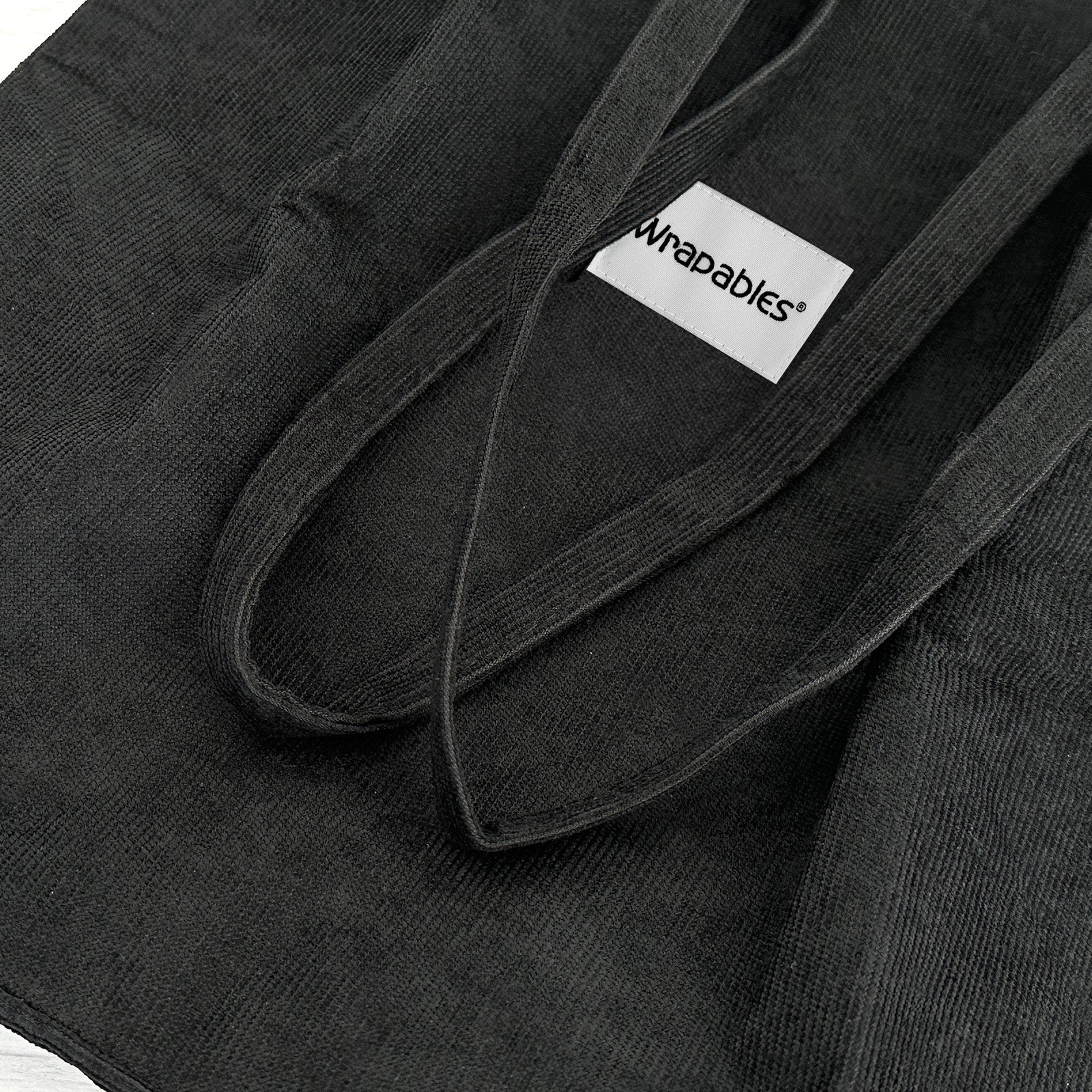 Wrapables Corduroy Tote Bag, Casual Everyday Shoulder Handbag, 2pc Black/Brown