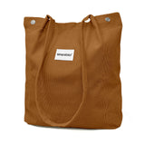 Wrapables Corduroy Tote Bag, Casual Everyday Shoulder Handbag, Brown