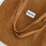 Wrapables Corduroy Tote Bag, Casual Everyday Shoulder Handbag, Brown