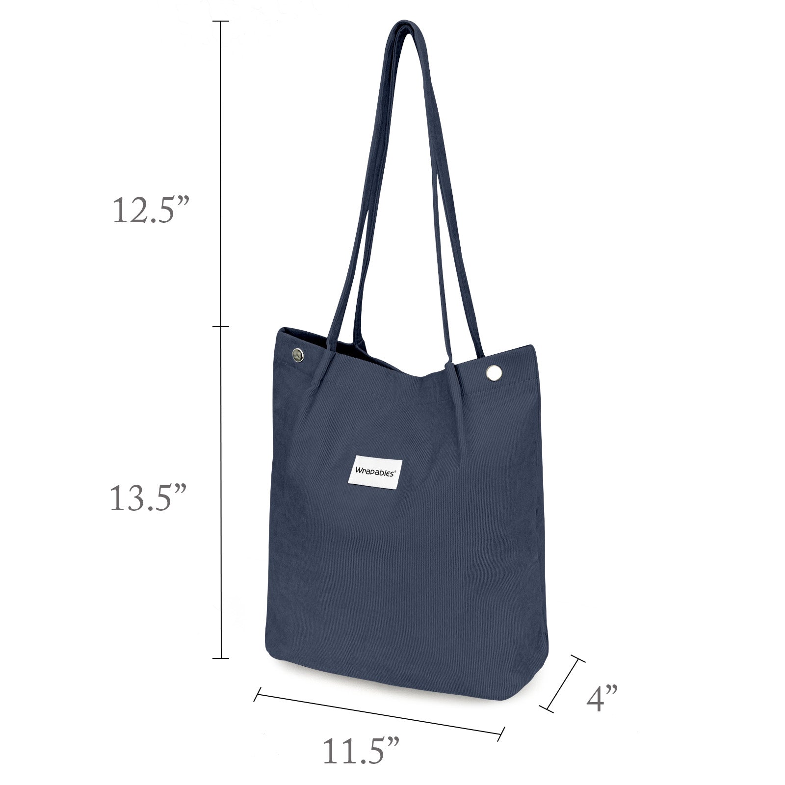 Wrapables Corduroy Tote Bag, Casual Everyday Shoulder Handbag
