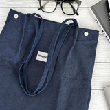 Wrapables Corduroy Tote Bag, Casual Everyday Shoulder Handbag, 2pc Navy/Red