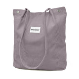 Wrapables Corduroy Tote Bag, Casual Everyday Shoulder Handbag, Lavender