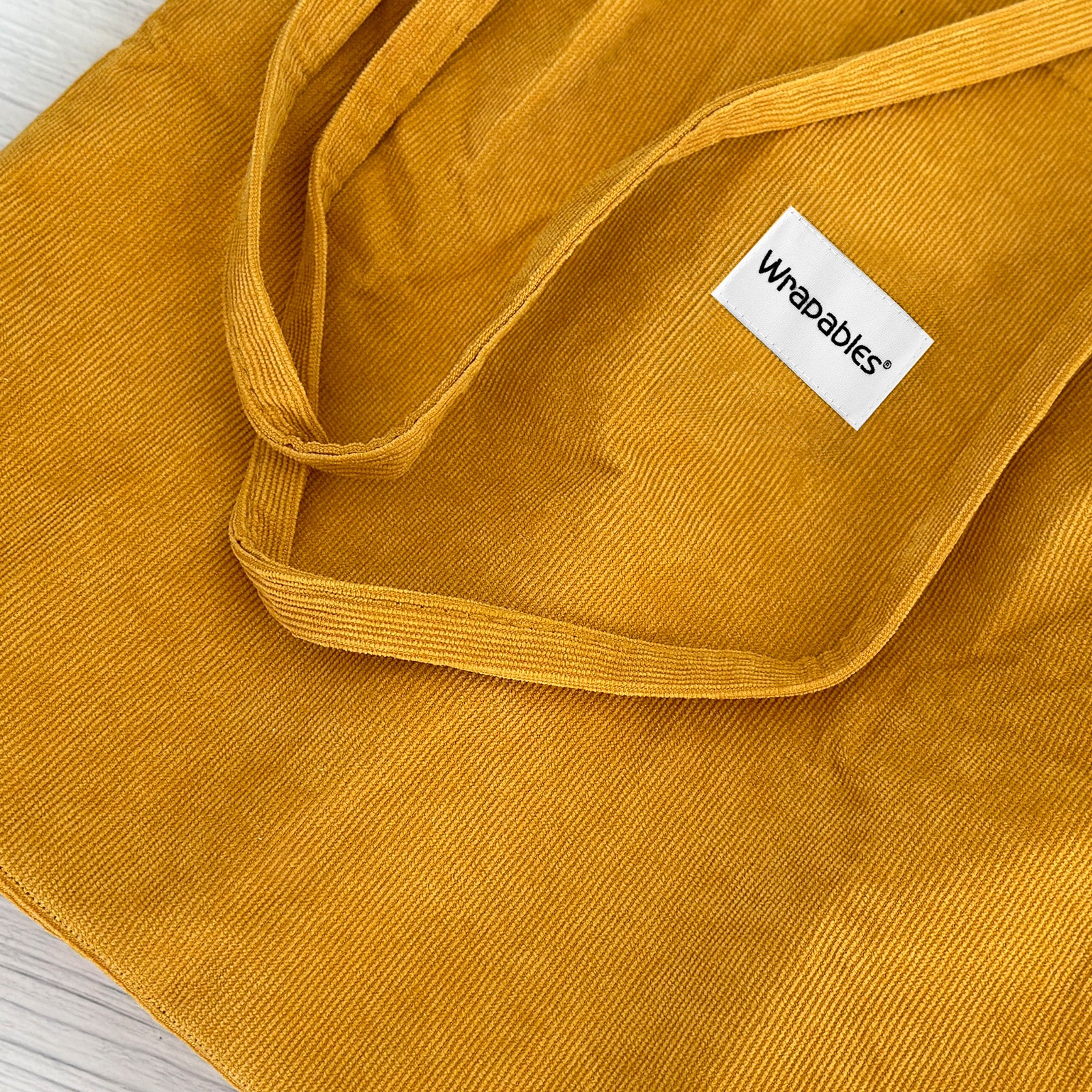 Wrapables Corduroy Tote Bag, Casual Everyday Shoulder Handbag, 2pc FtGreen/Marigold