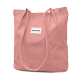 Wrapables Corduroy Tote Bag, Casual Everyday Shoulder Handbag, Light Pink