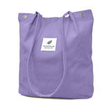 Wrapables Corduroy Tote Bag, Casual Everyday Shoulder Handbag, Purple