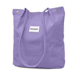 Wrapables Corduroy Tote Bag, Casual Everyday Shoulder Handbag, Purple