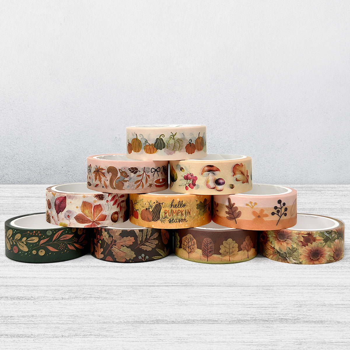 Wrapables Decorative Washi Tape for Scrapbooking, Stationery, Diary, Card Making, Autumn Day