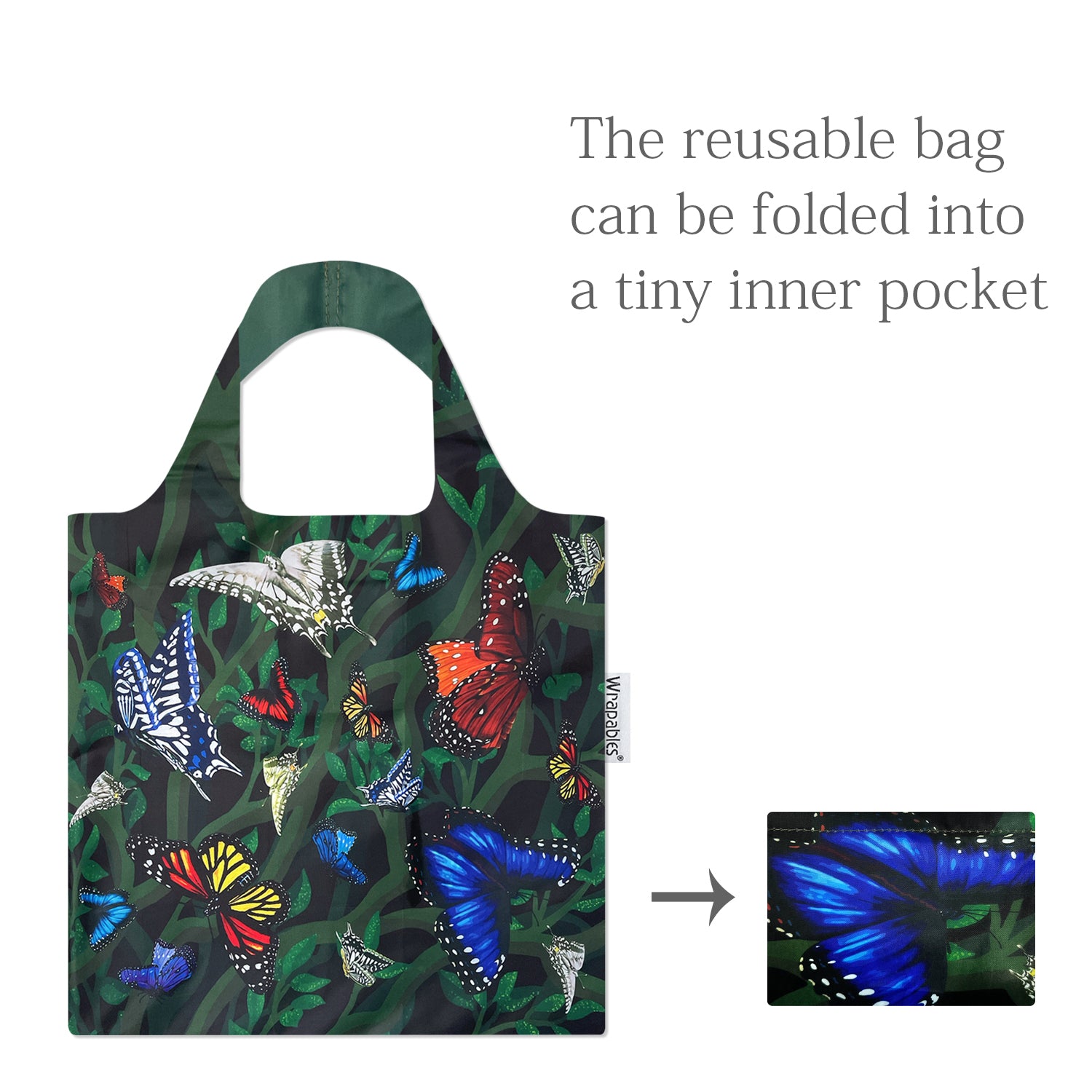 Wrapables Allybag Foldable & Lightweight Reusable Grocery Bag, Grab & Go