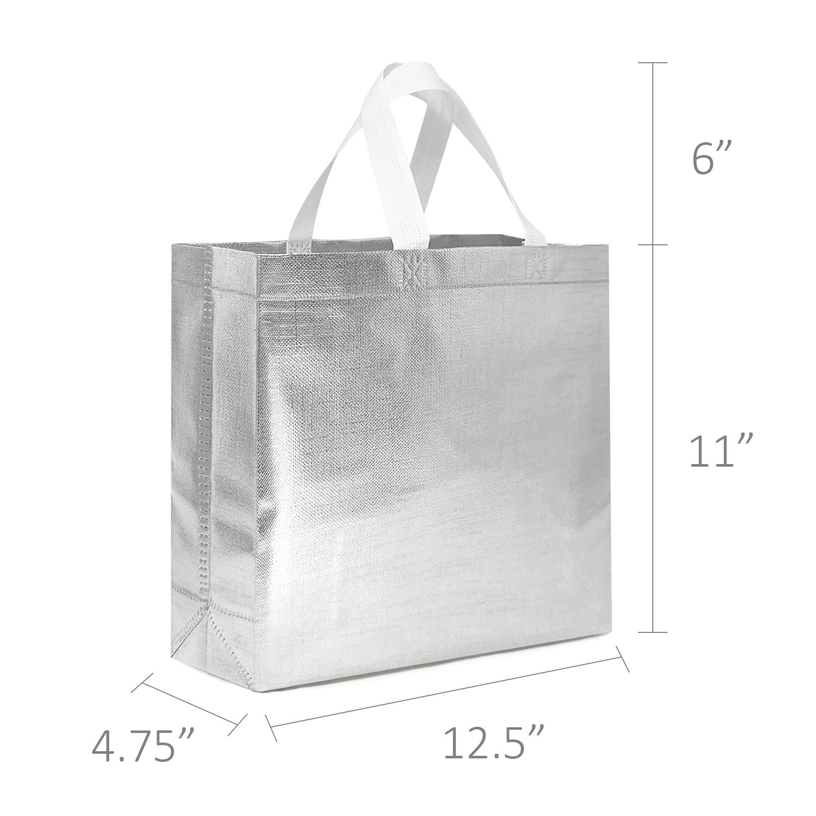 Wrapables Glossy Non-Woven Reusable Gift Bags with Handles for Weddings, Bridal Showers, Parties (Set of 8)