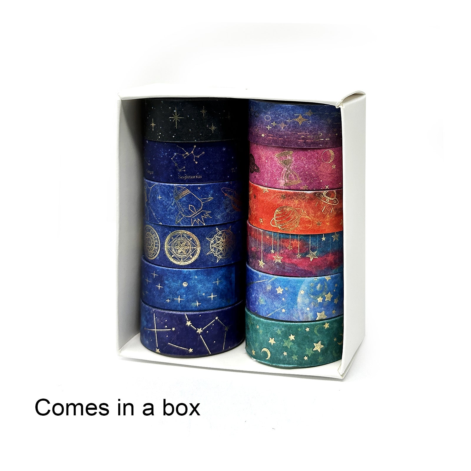 Wrapables Decorative Washi Tape Box Set for DIY Arts & Crafts (12 Rolls),  Sea Blue, 1 - Baker's