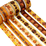 Wrapables Decorative Washi Tape for Scrapbooking, Stationery, Diary, Card Making, (12 Rolls) Pumpkin Fun