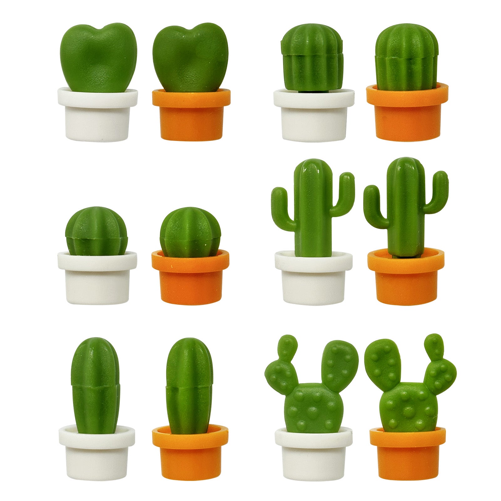 Wrapables Novelty Refrigerator Magnets for Kitchen, Whiteboards, Cabinets, and Lockers (Set of 12), Mini Cactus