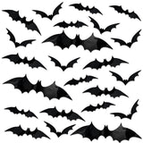 Wrapables 3D Bat Decorative Wall Decor Stickers, Decals for Halloween, Parties (60 pcs)