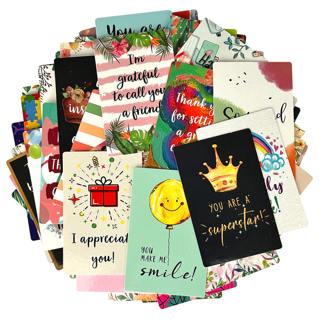 Wrapables Motivational Quote Cards, Inspirational Encouragement Affirmation Cards (72pcs)