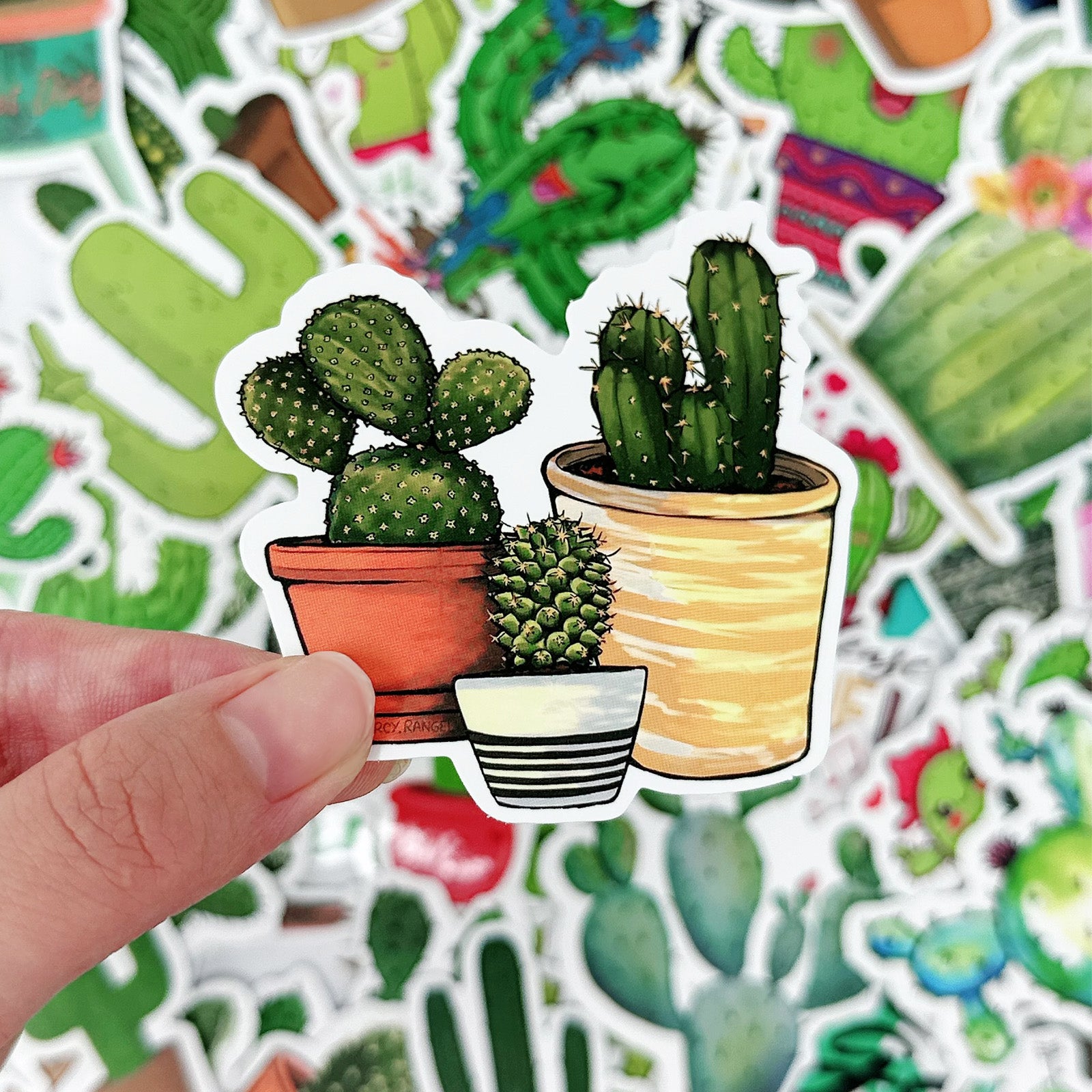 Kawaii Cactus Waterproof Sticker