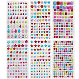 Wrapables Crystal Rhinestone Gem Stickers for DIY Arts & Crafts, Smartphones, Water Bottles, Sunglass Cases (Set of 6), Stars and Squares