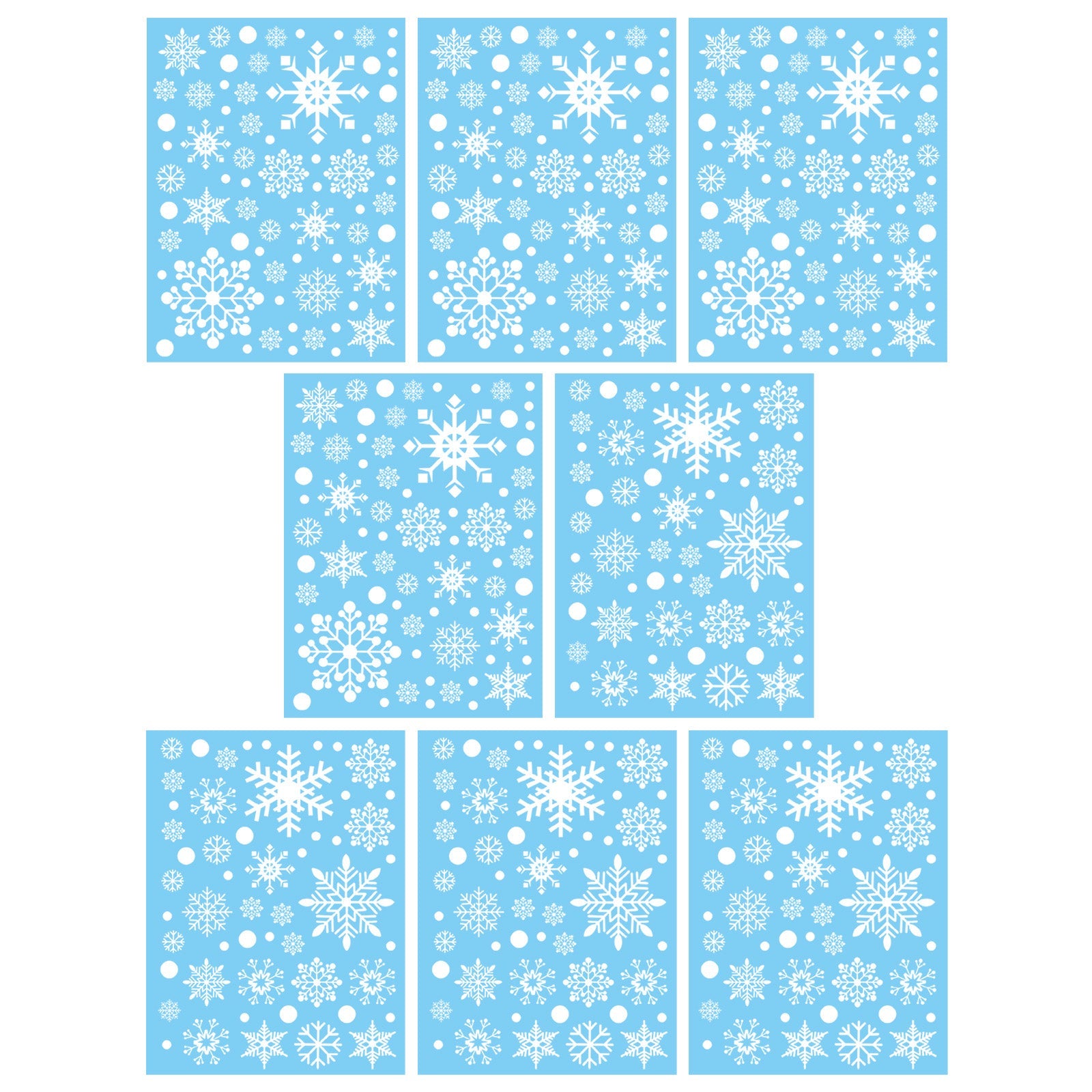 Wrapables Snowflake Window Clings Decal Stickers, Christmas Winter Decoration for Glass Windows, 8pc Festive