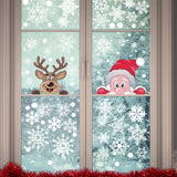 Wrapables Snowflake Window Clings Decal Stickers, Christmas Winter Decoration for Glass Windows, 3pc Santa + Deer