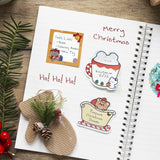 Wrapables Happy Holidays Christmas Sticky Notes, Adhesive Winter Holiday Memo Notepads for Home, Office, Work, Cute Buddies 8pc