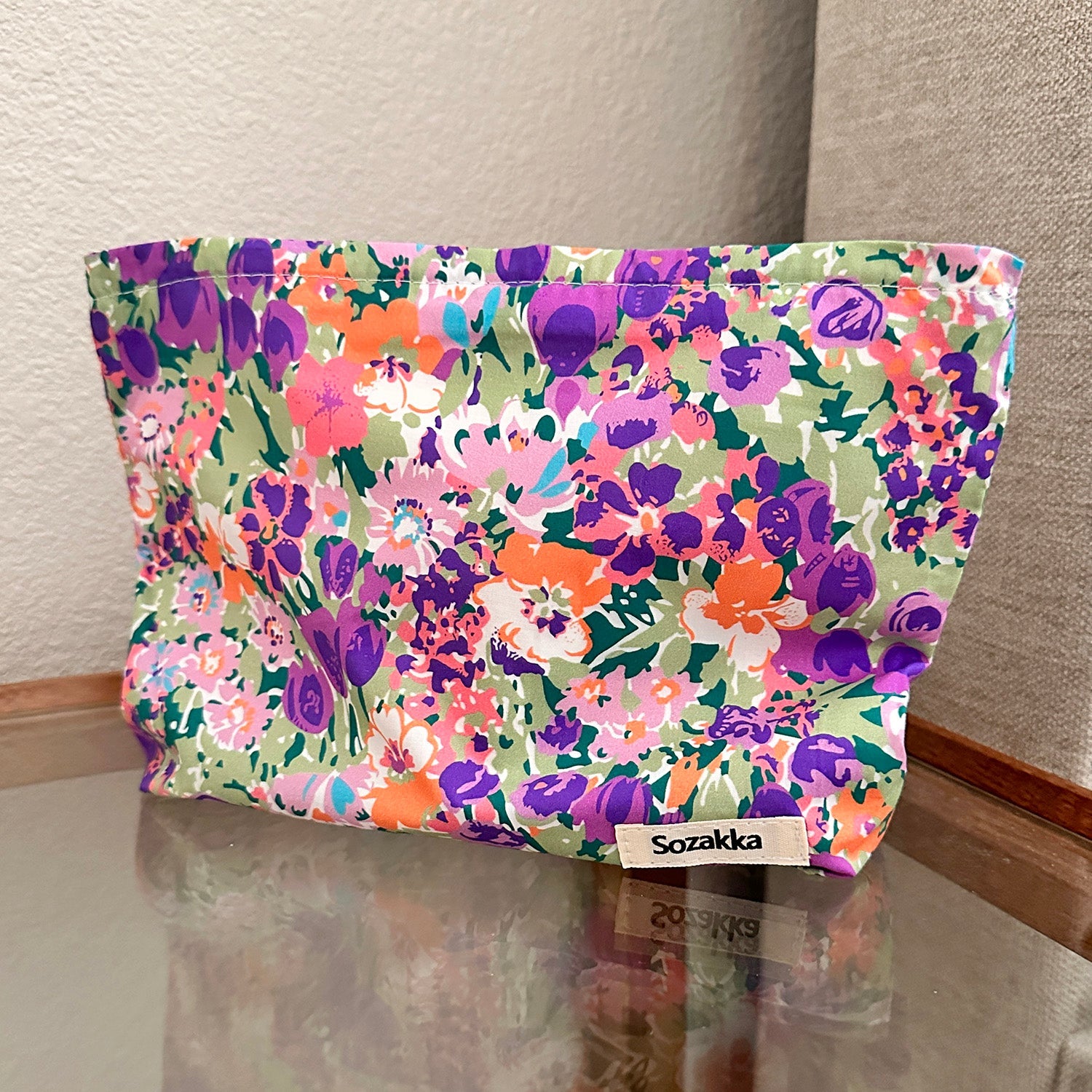 Wrapables Cosmetic Pouch, Makeup and Toiletry Travel Bag, Purple Garden