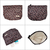 Wrapables Cosmetic Pouch, Makeup and Toiletry Travel Bag, Flowers on Black