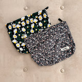 Wrapables Cosmetic Pouch, Makeup and Toiletry Travel Bag, Flowers on Black