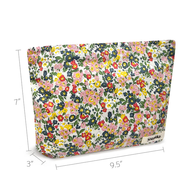 Wrapables Cosmetic Pouch, Makeup and Toiletry Travel Bag, Spring Floral