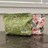 Wrapables Cosmetic Pouch, Makeup and Toiletry Travel Bag, Embroidered Grass