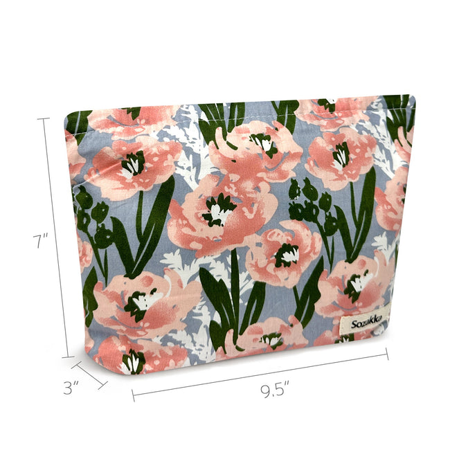 Wrapables Cosmetic Pouch, Makeup and Toiletry Travel Bag, Pink Flower