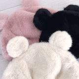 Wrapables Faux Fur Fluffy Bear Ears Winter Beanie Hat