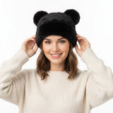 Wrapables Faux Fur Fluffy Bear Ears Winter Beanie Hat