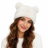 Wrapables Faux Fur Fluffy Bear Ears Winter Beanie Hat