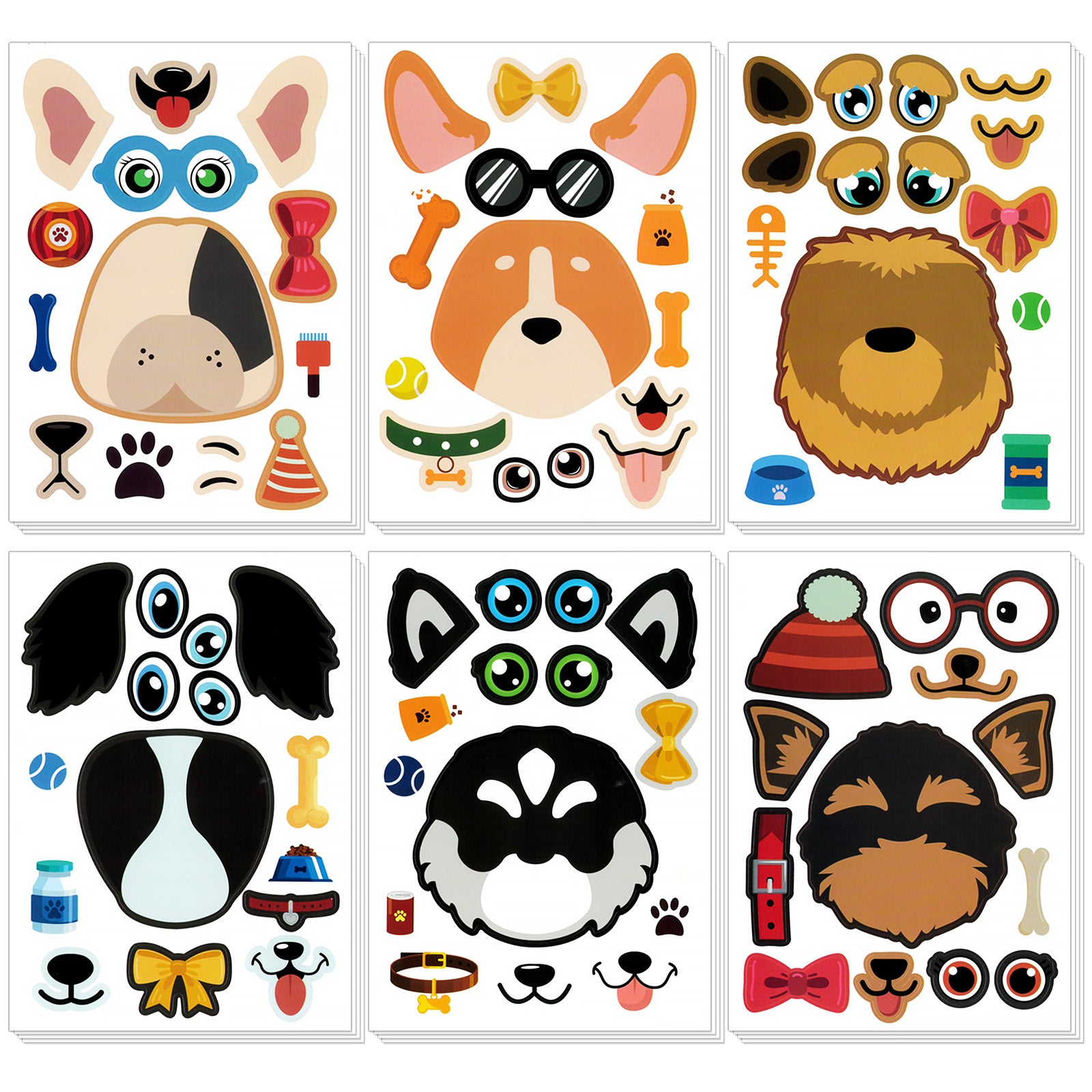 Wrapables Make Your Own Sticker Sheets, DIY Make a Face Animal, Food