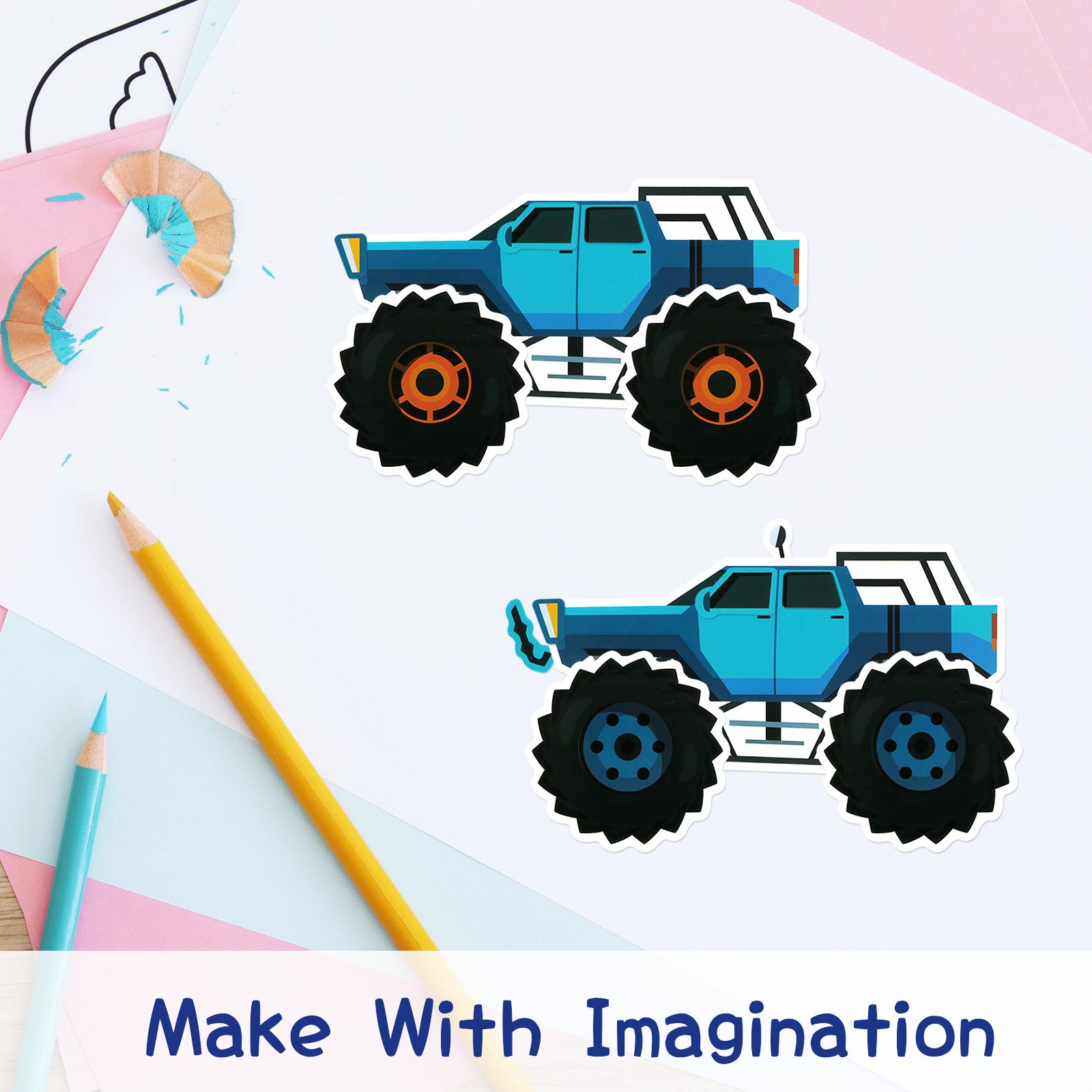 Monster Truck Stickers Truck Car Stickers for Kids DIY Water